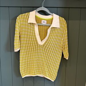 BDG Yellow and Cream Knit Top